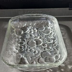 Libbey Clear Embossed Fruit Glass Serving Platter